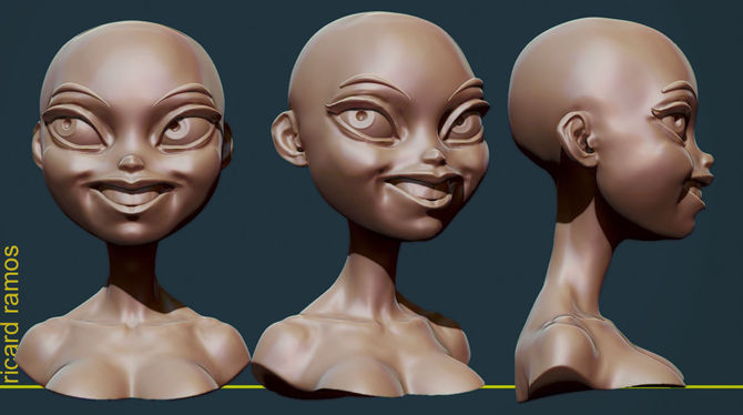 Cartoon girl, WIP