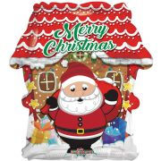 CHRISTMAS SANTA HOUSE 18IN FOIL BALLOON