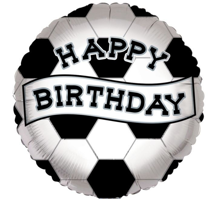 BIRTHDAY BLACK & WHITE NO1 FOOTBALL FAN 18IN FOIL BALLOON