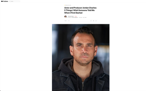 actor Jordan Charles Medium magazine