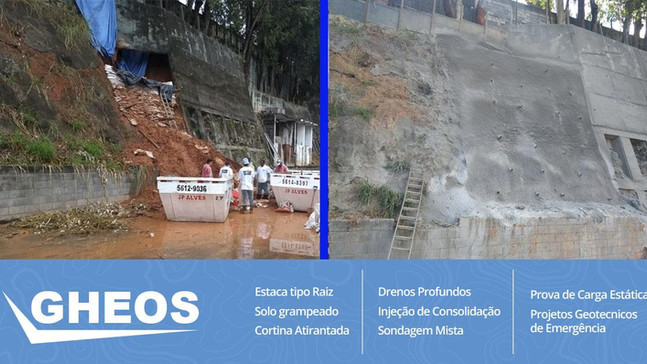 CONTENÇÃO COM SOLO GRAMPEADO E SACARIA
