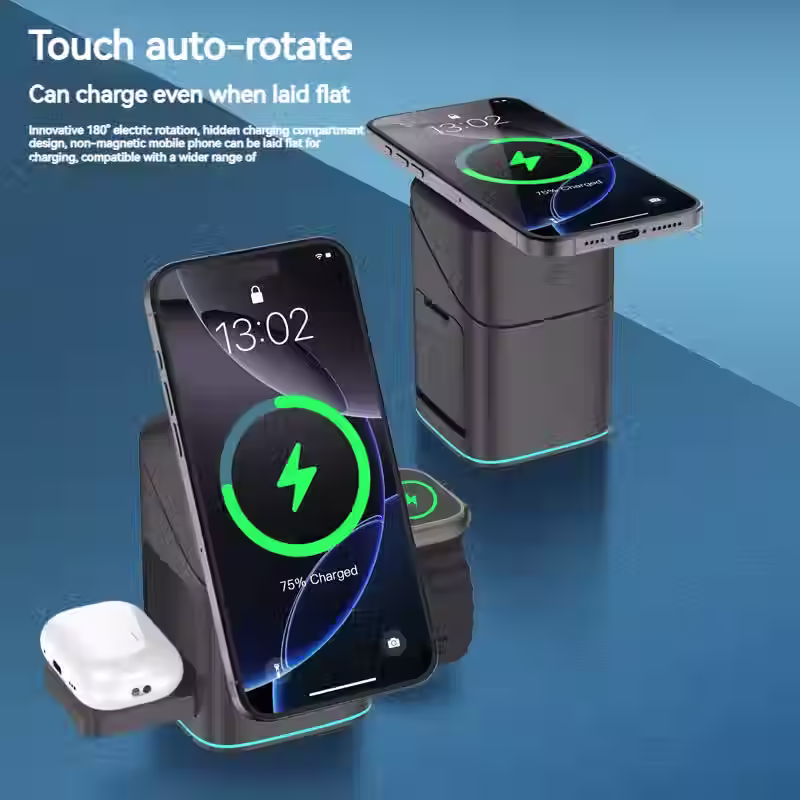 Thumbnail: TechTide 3-in-1 Magnetic Wireless Charging Station