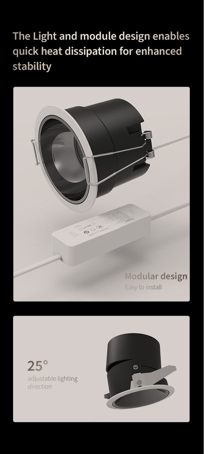 Aqara Spotlight T2 and module design enables quick heat dissipation for enhanced stability