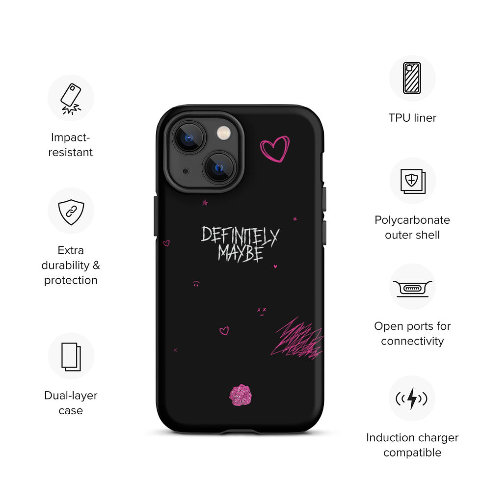 Thumbnail: Tough iPhone case - black with white text