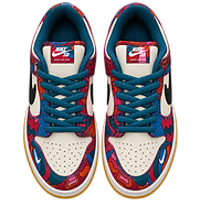 SB Dunk Parra Abstract with Deep Teal Laces