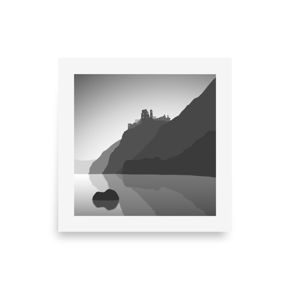 castle on the cliff | Minimalist Matte Print