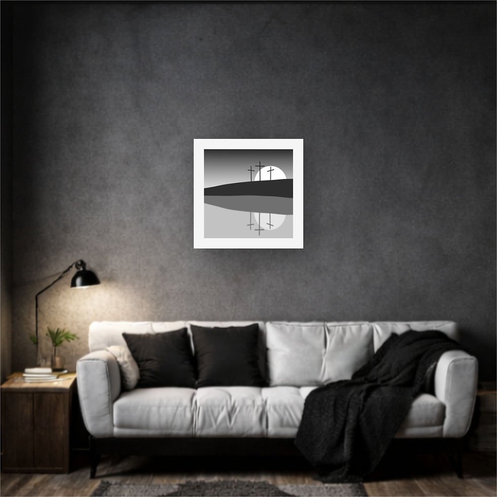 Thumbnail: crosses on the hill | Minimalist Matte Print