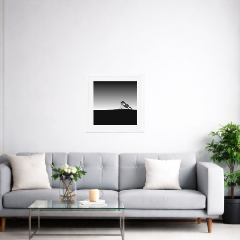 Thumbnail: church on the marsh | Minimalist Framed Matte Print