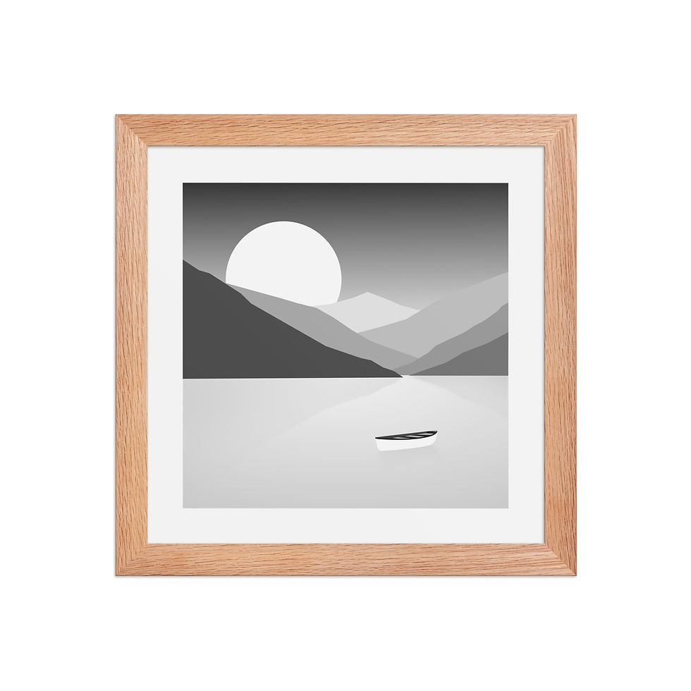 Thumbnail: boat on water | Minimalist Framed Matte Print