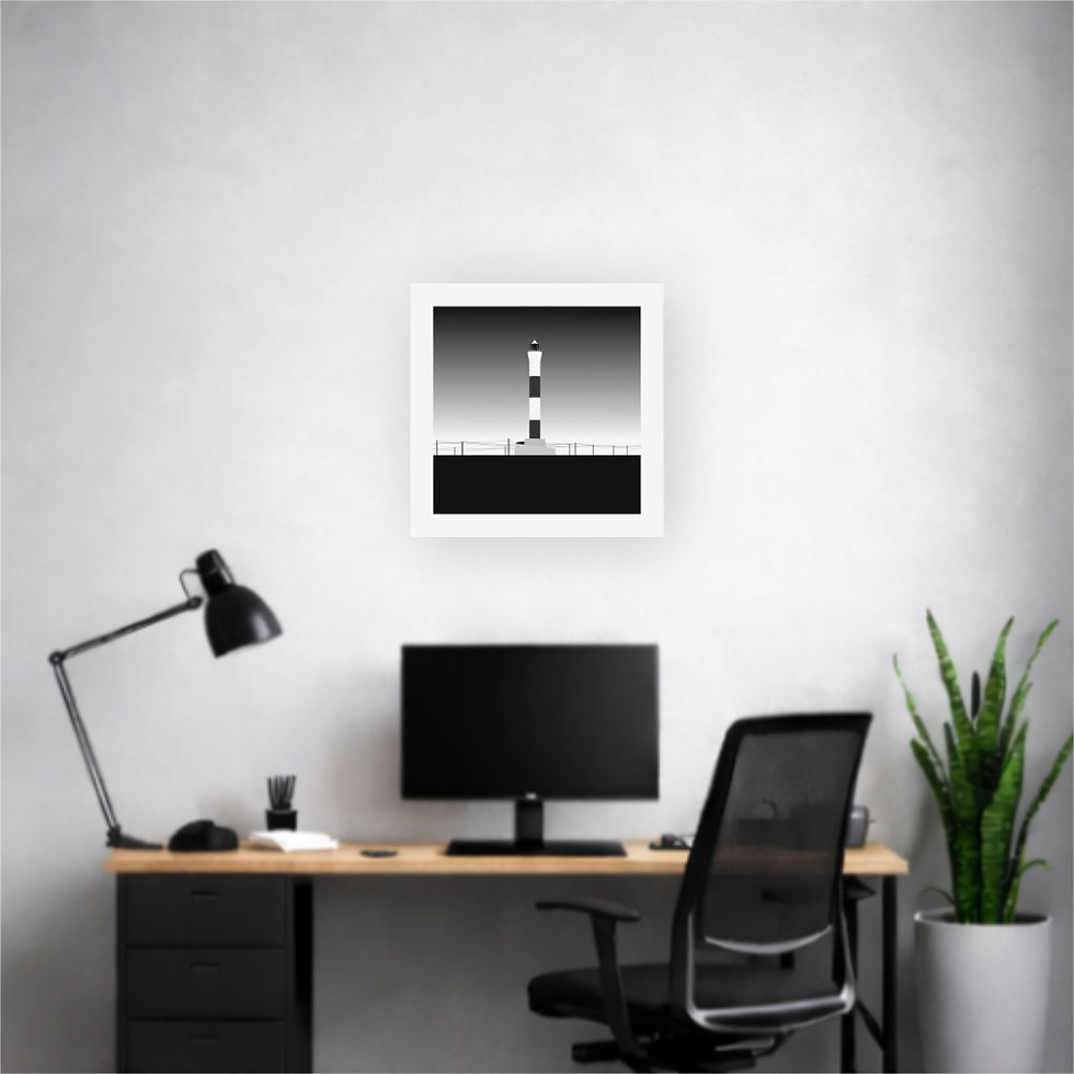 Thumbnail: lighthouse on the marsh | Minimalist Matte Print