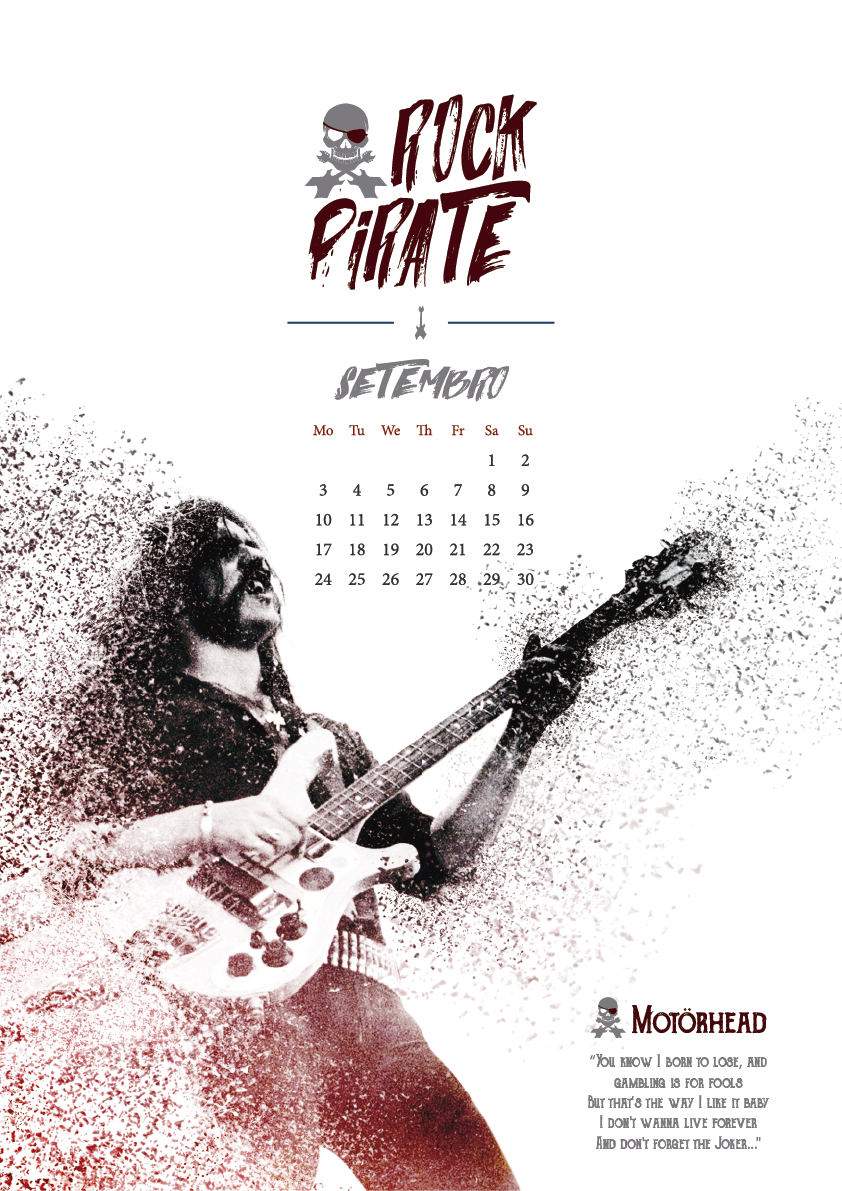 Calendário rock pirate 2018