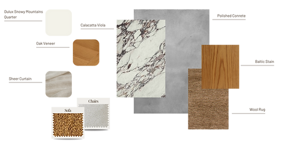 material board for interior design selections
