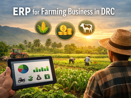 ERP software dashboard used by farmers managing crops, labor, and farm operations in agricultural fields in DRC