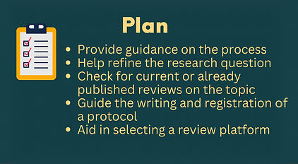A description of the librarian's role in the planning phase of a review.