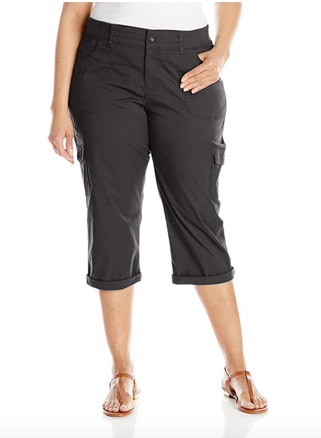 plus size capri pants with pockets