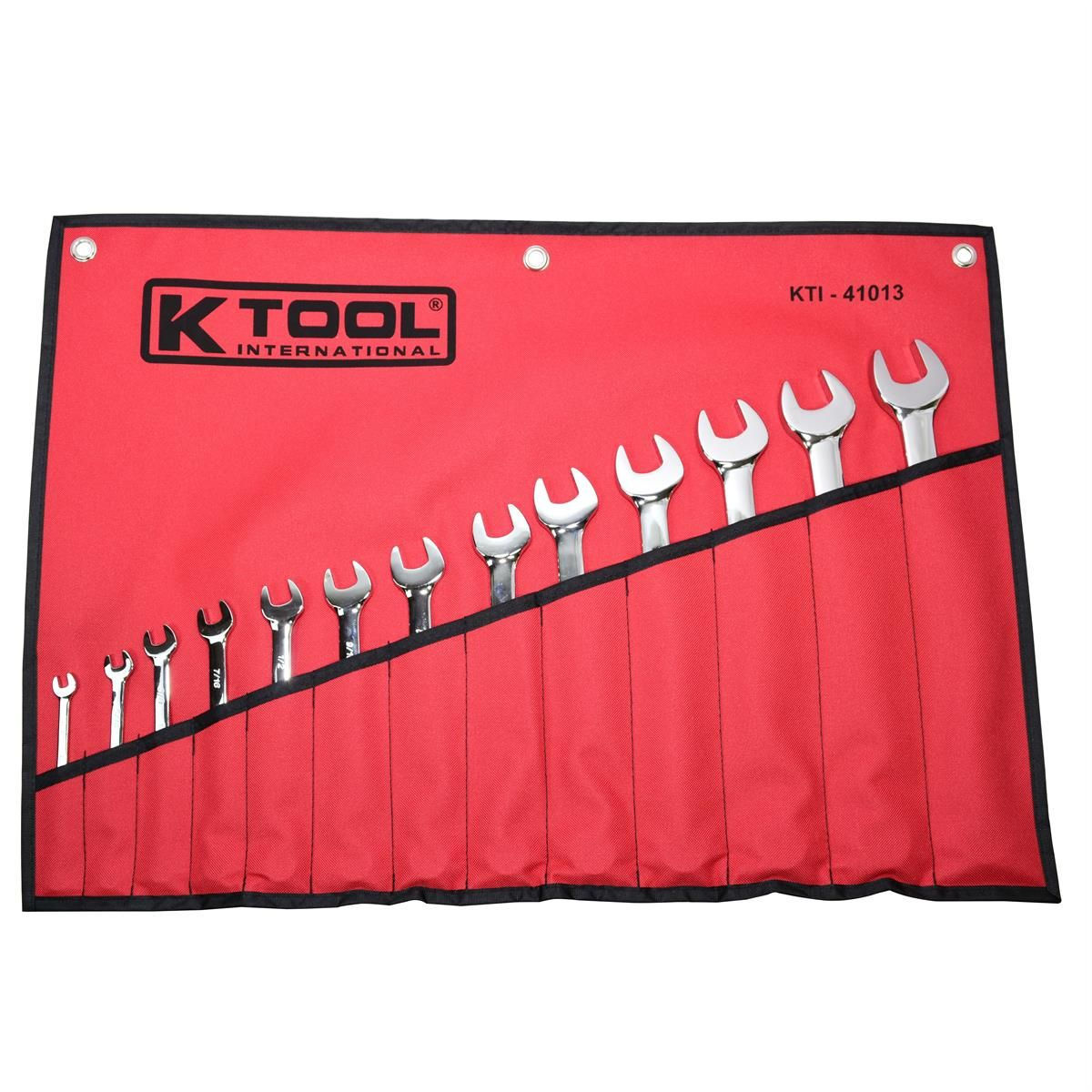K Tool International Wrench Set Combination 13 Piece SAE
