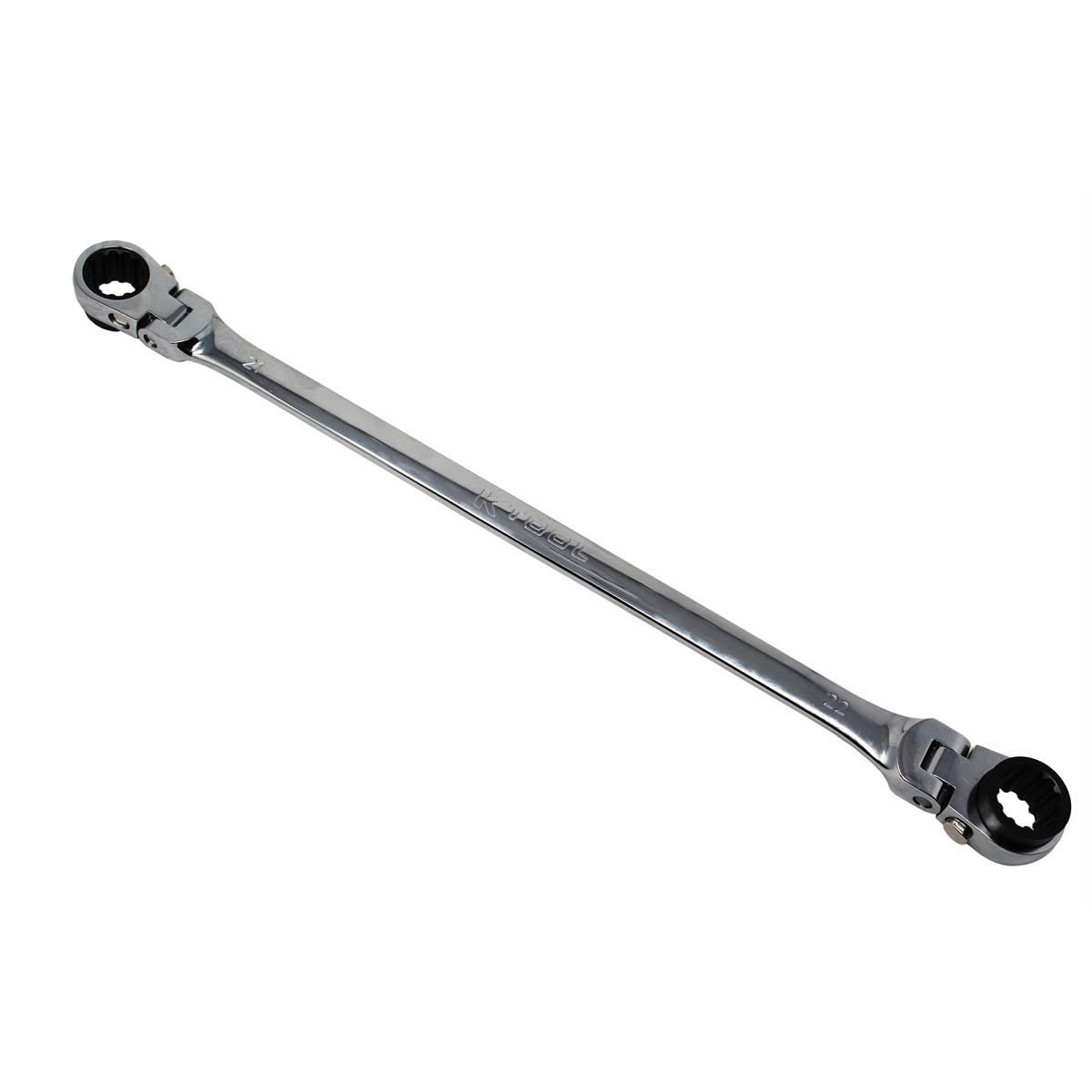 K Tool International Wrench 21mm x 22 mm Ratcheting Reversible Double Box Univer