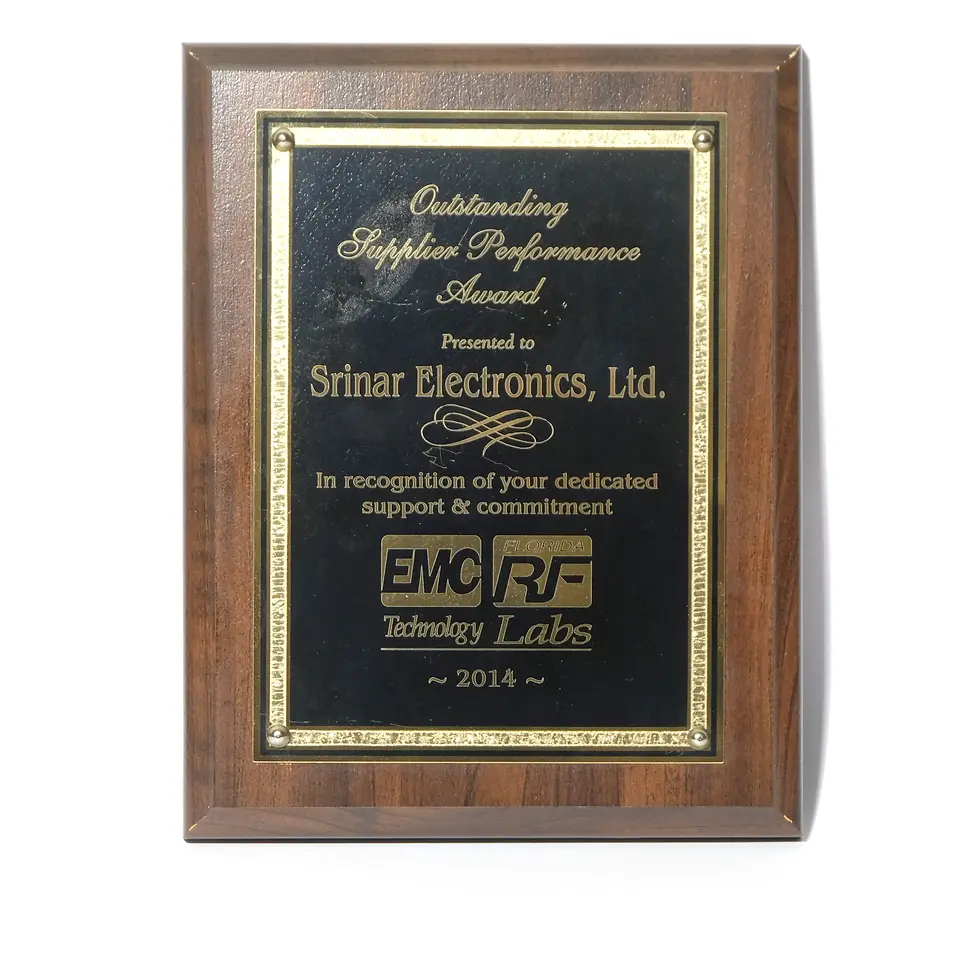 Outstanding supplier performance award