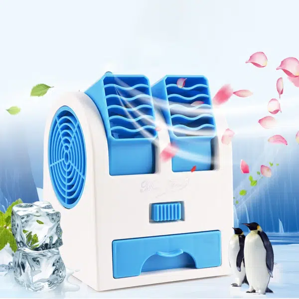 מיני מזגן נייד אישי USB עם מאוורר כפול