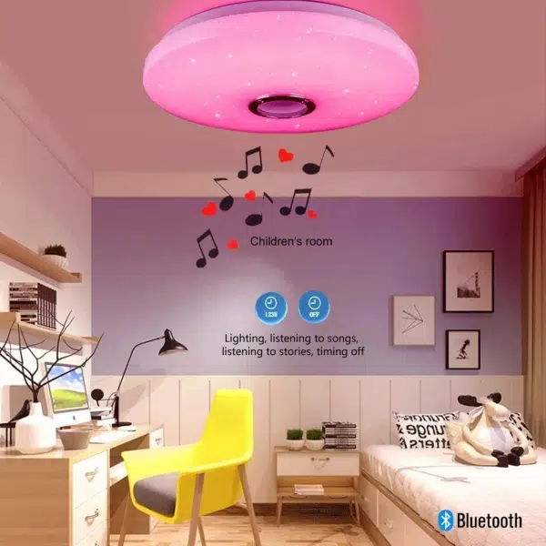 מנורת תקרה חכמה RGB עם שליטה מרחוק