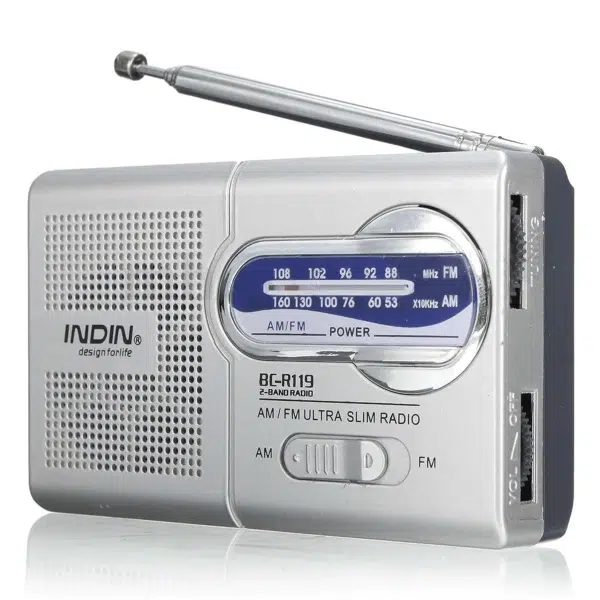 רדיו טרנזיסטור AM/FM נייד עם אנטנה טלסקופית