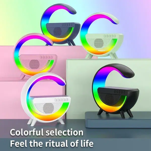 מטען אלחוטי רב-תפקודי RGB עם רמקול Bluetooth – תחנת טעינה מהירה