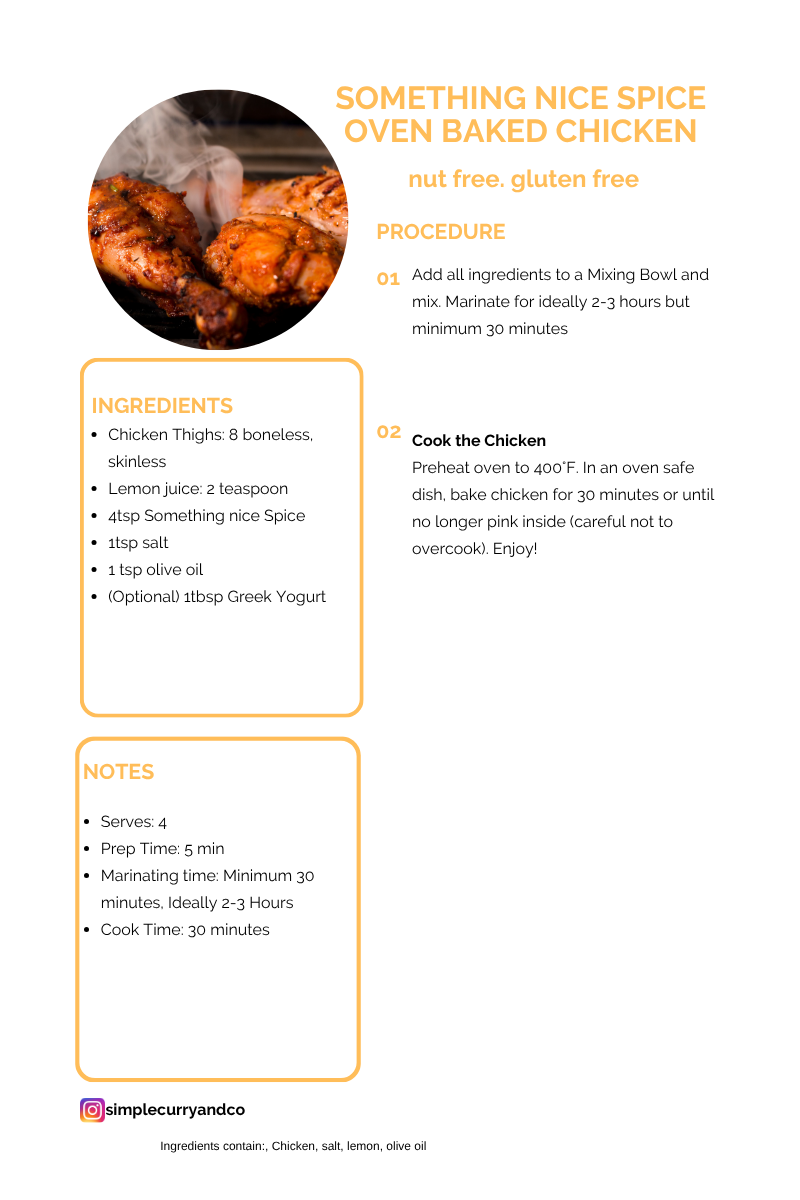 Something Nice Spice Oven Baked Chicken Thighs