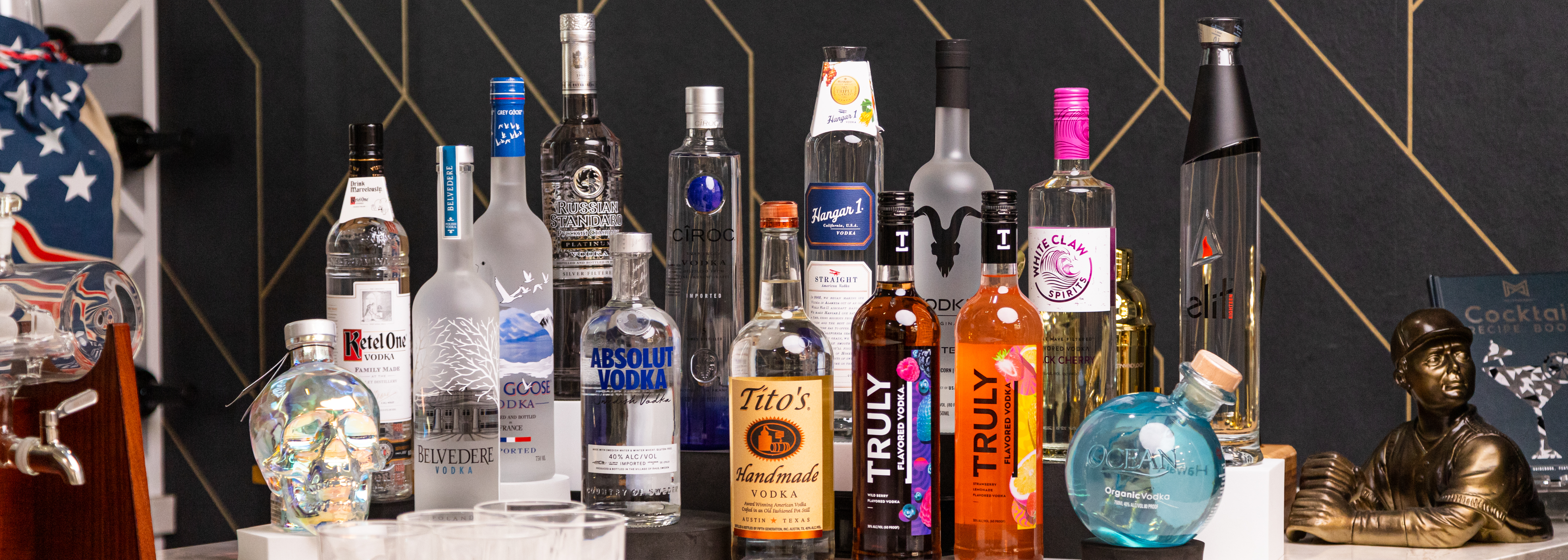 Image showcasing a selection of Smokerz Land Liquor's premium bottles, elegantly designed and displayed, emphasizing their high-quality and luxury appeal.