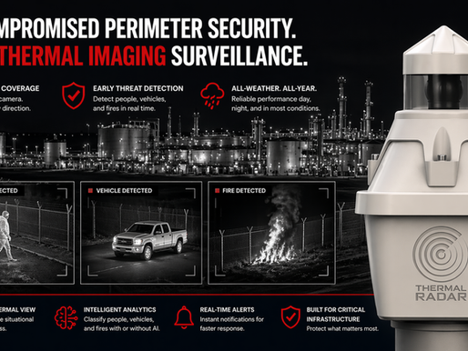 Thermal imaging security cameras and Thermal Radar’s patented 360° thermal surveillance are changing the standard for perimeter security