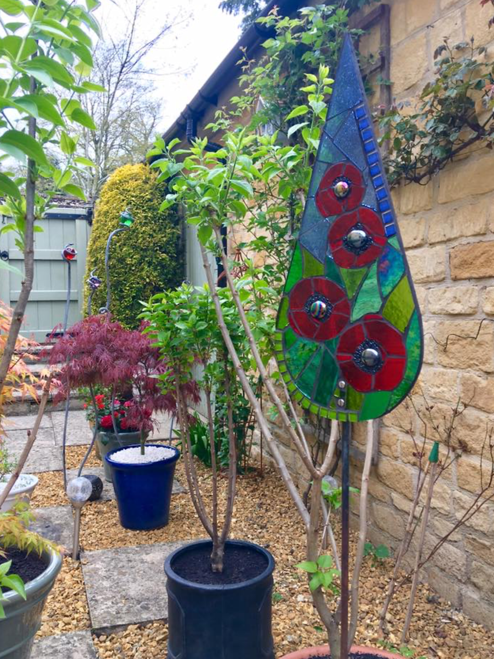 Thumbnail: Poppy Teardrop Garden Art
