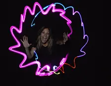 light painting soiree corporate animation photos