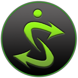 Insterpreter logo. The letter I made of two arrows going in opposite directions