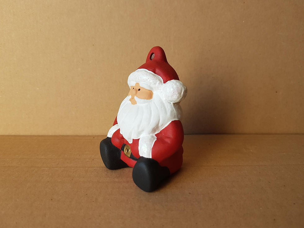 Thumbnail: 3D Santa ceramic bauble hand painted left side view