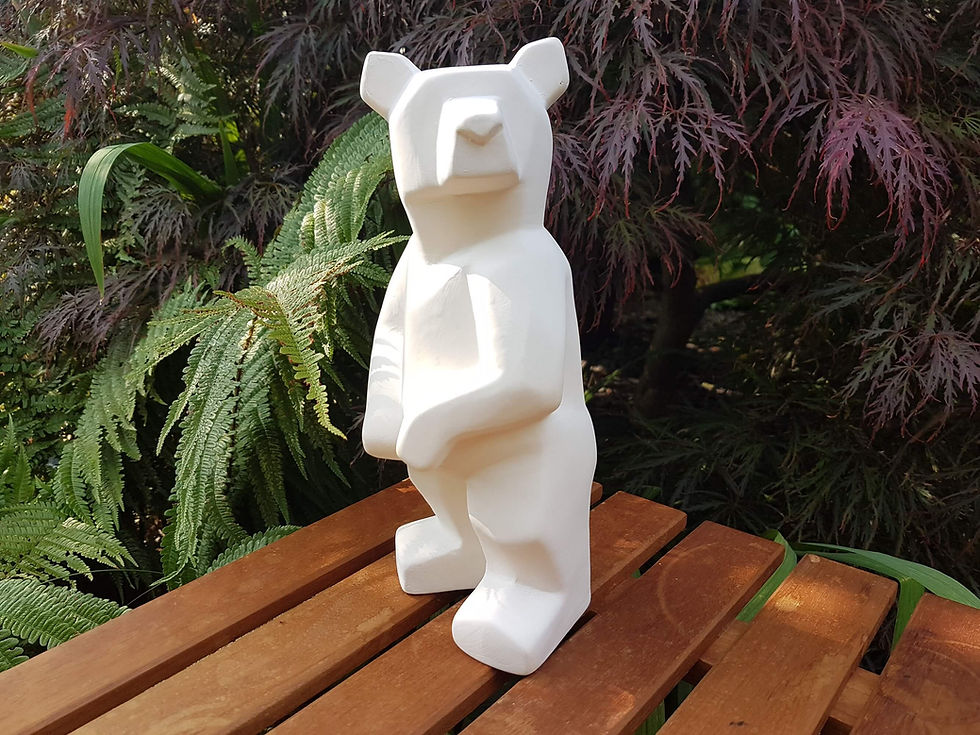 Thumbnail: Faceted standing bear ceramic figure front left view