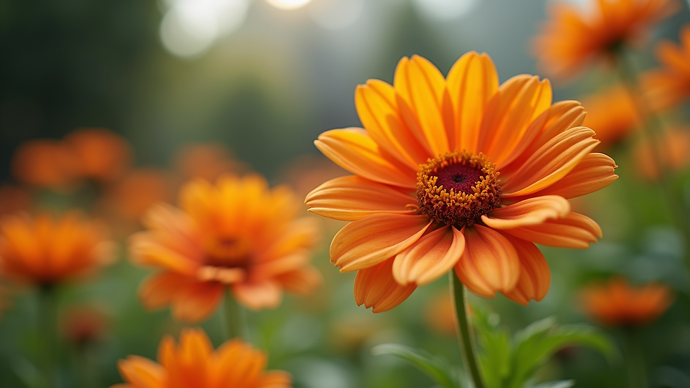 Close-up view of vibrant flowers in a garden
