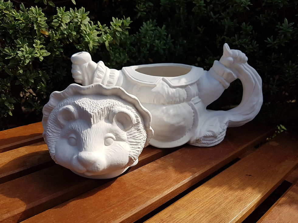 Thumbnail: Officially licensed Mrs Tiggy-Winkle ceramic teapot with lid off