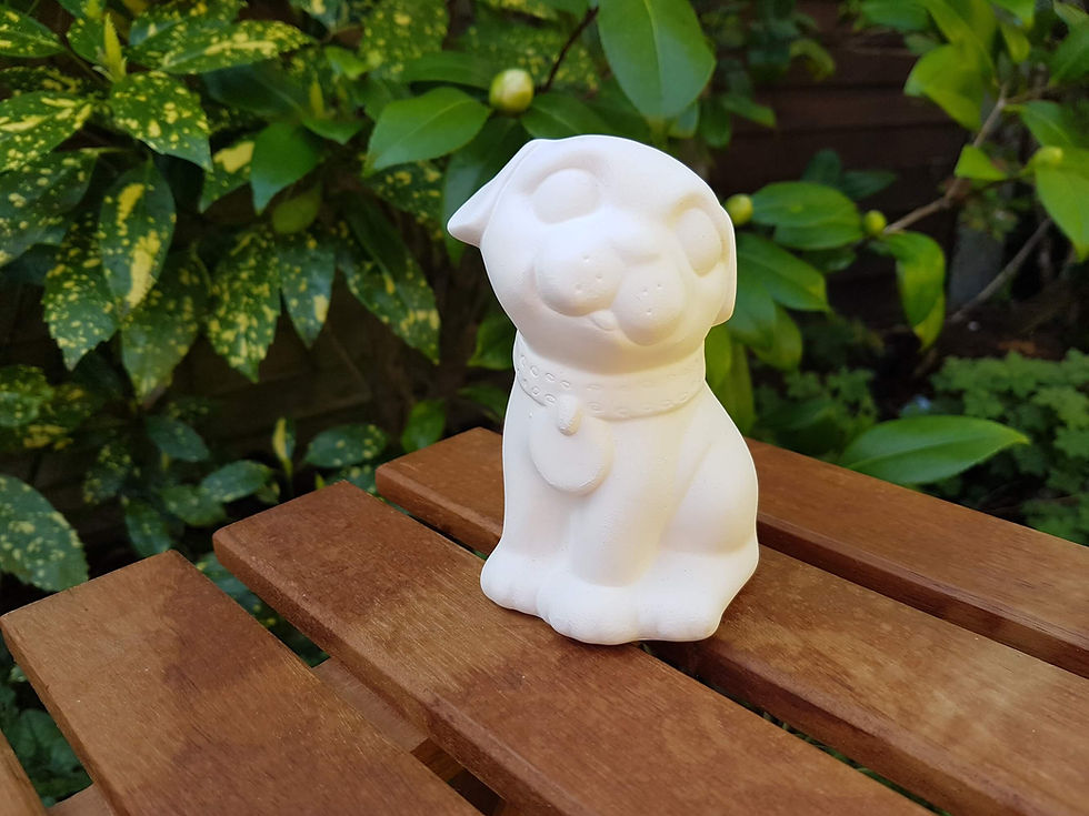 Thumbnail: Ceramic bisque pug dog figure front view