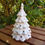 Thumbnail: Ceramic bisque decorated Christmas tree tea light cover right side view