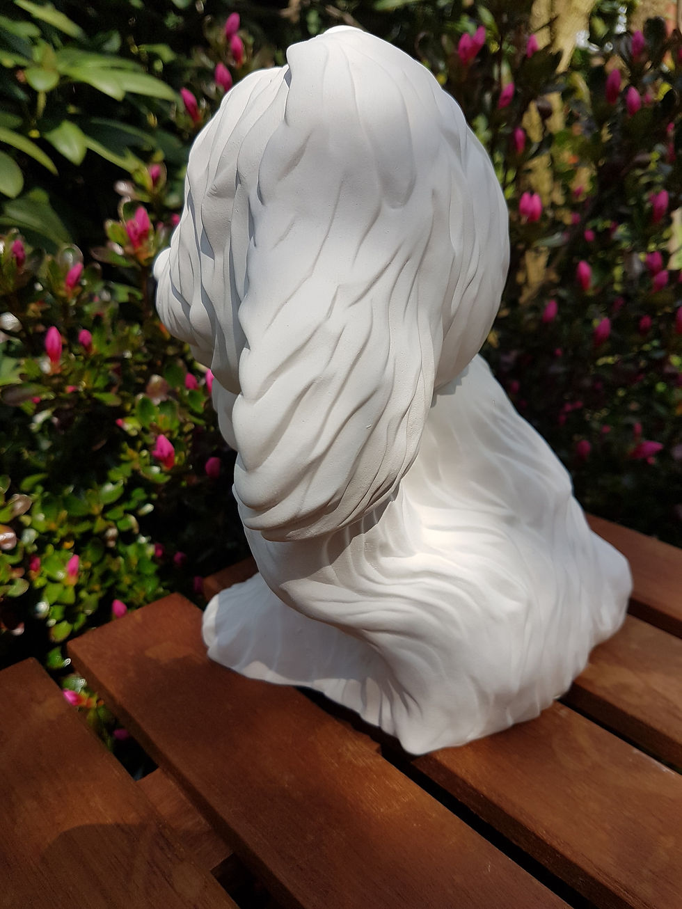 Thumbnail: Old English sheepdog ceramic bisque figure left side view