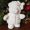 Thumbnail: Teddy bear in a Santa suit ceramic bisque figure Christmas decoration