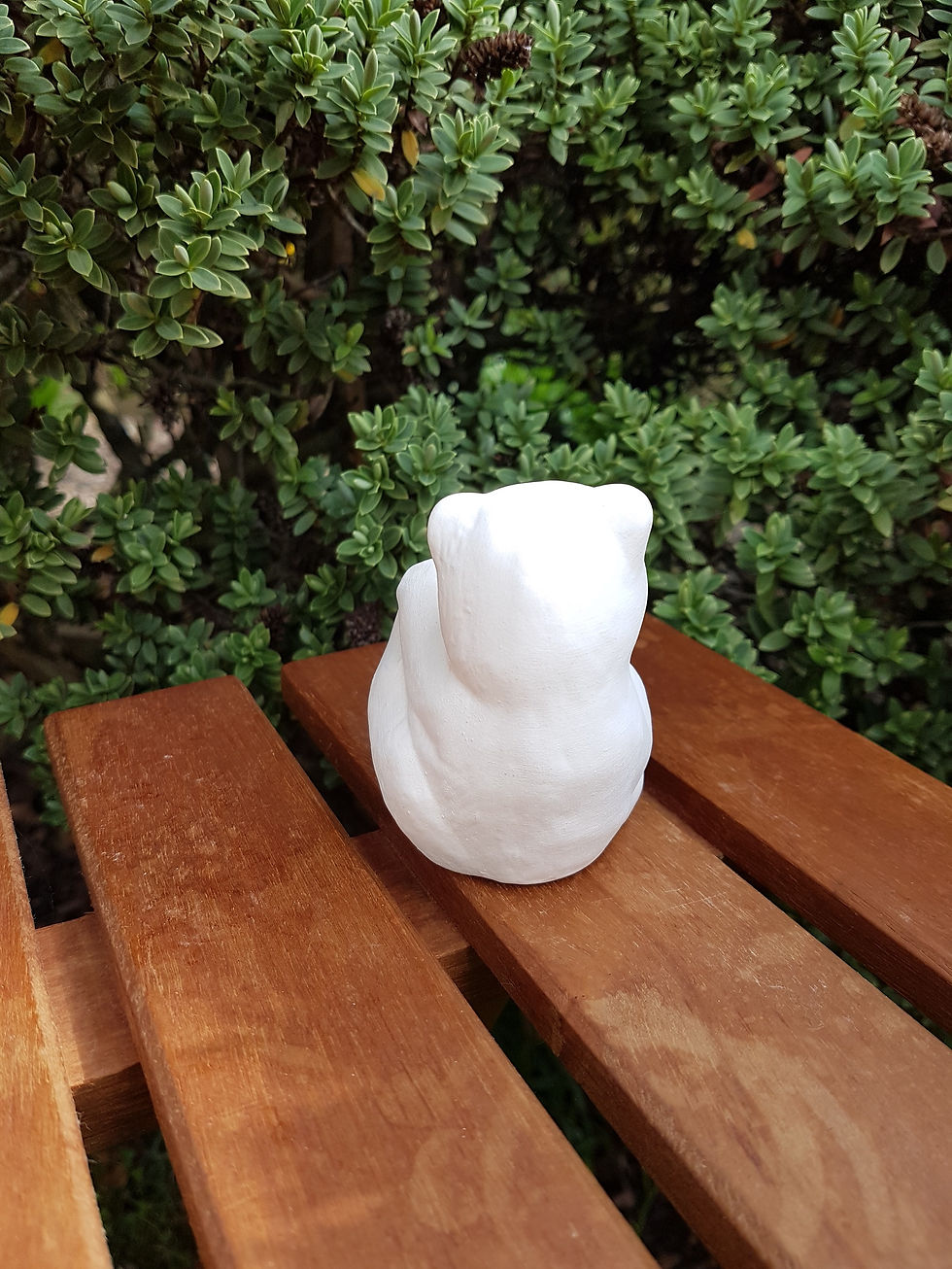 Thumbnail: Bear cub ceramic bisque figure back view