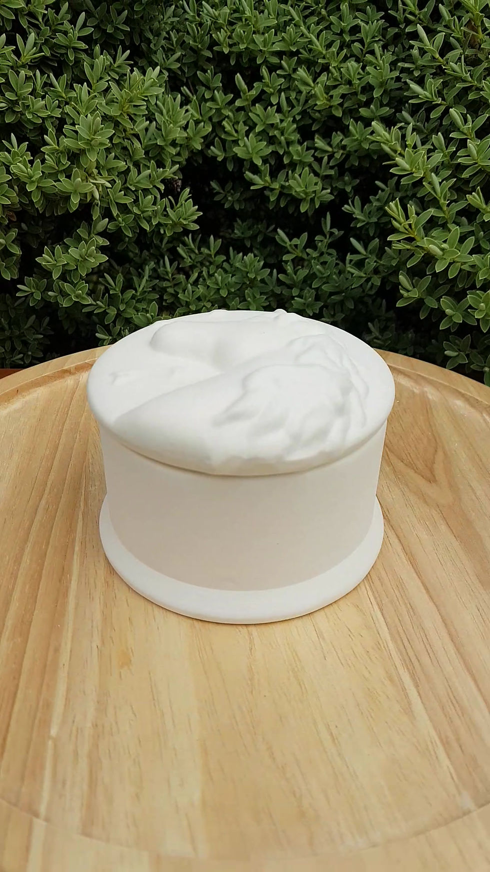 Thumbnail: Ceramic bisque trinket box with unicorn lid 360 degree view video