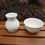 Thumbnail: Vase & bowl ceramic bisque home decor set side view