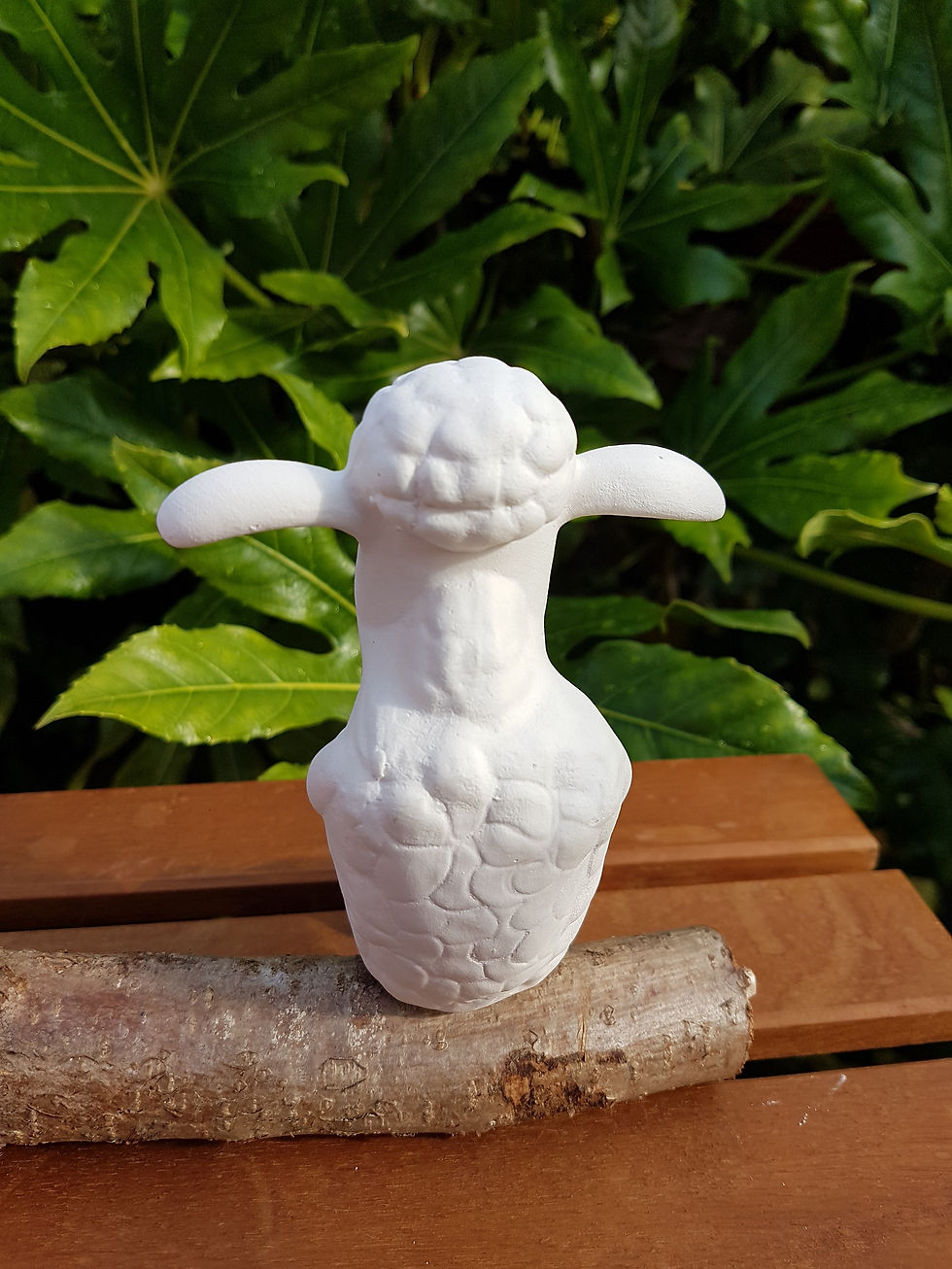Thumbnail: Ceramic Shaun the sheep shelf sitter figure back view