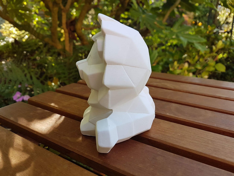 Thumbnail: Facetini sitting lion ceramic bisque figure left side view