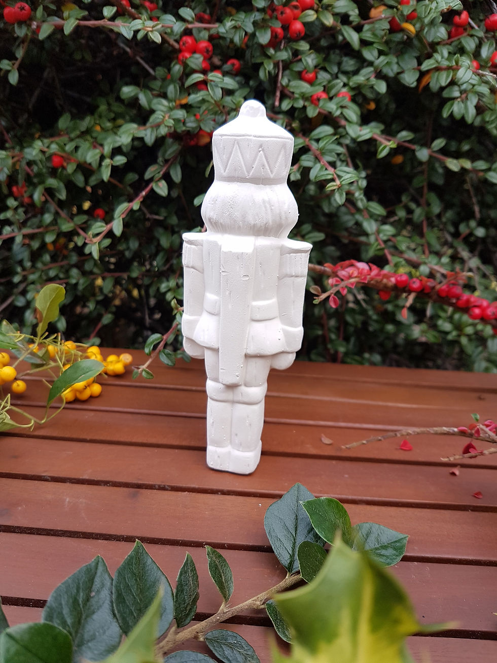 Thumbnail: Ceramic bisque nutcracker figure back view