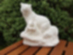 Bear and cubs ceramic figure front view