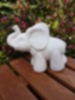 African elephant ceramic bisque figure left side view