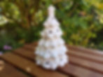 Ceramic bisque decorated Christmas tree tea light cover front view