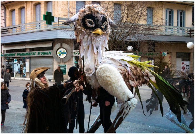 Fabric, foam, papier macher, synthetic fur